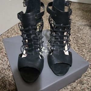 Vince Camuto Black Lace-Up Heels